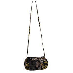 Vera Bradley Baroque Gray Yellow Small Crossbody Purse